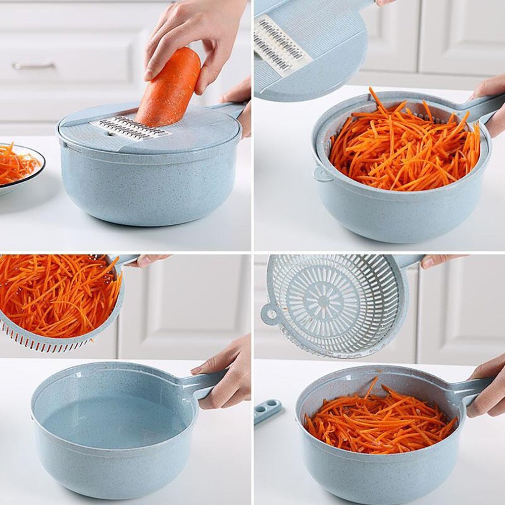 8 In 1 Mandoline Slicer Vegetable Slicer Potato Peeler Carrot Onion Grater With Strainer Vegetable Cutter Kitchen Accessories - INICOKHOME