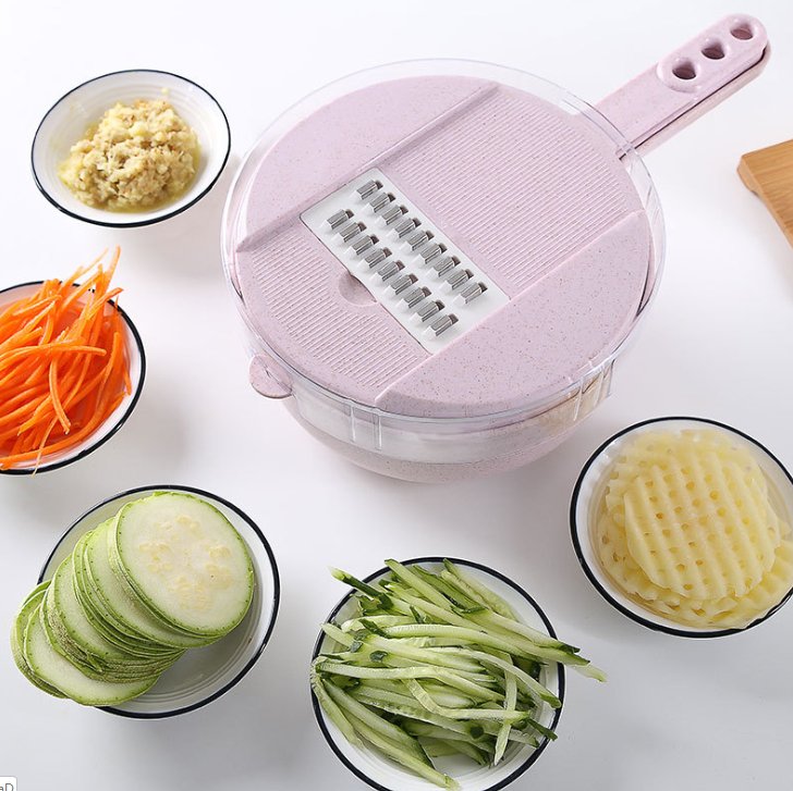 8 In 1 Mandoline Slicer Vegetable Slicer Potato Peeler Carrot Onion Grater With Strainer Vegetable Cutter Kitchen Accessories - INICOKHOME