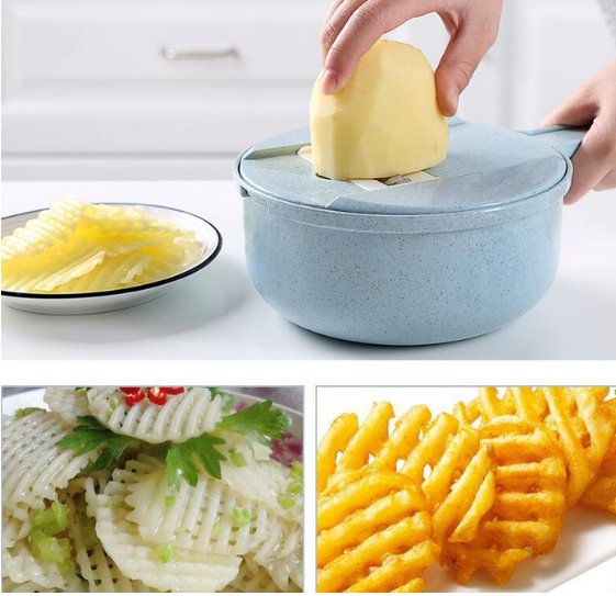 8 In 1 Mandoline Slicer Vegetable Slicer Potato Peeler Carrot Onion Grater With Strainer Vegetable Cutter Kitchen Accessories - INICOKHOME