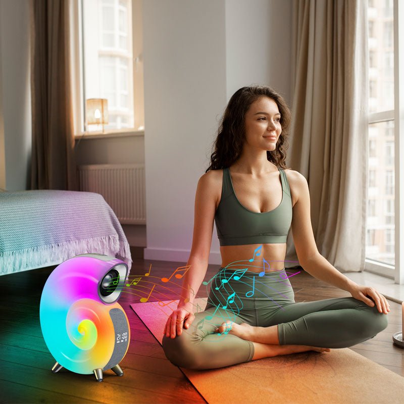 Conch Smart RGB Atmosphere Light Bluetooth Speaker Alarm Clock Wake-up Lamp White Noise Machine For Sleeping Baby APP Control - INICOKHOME