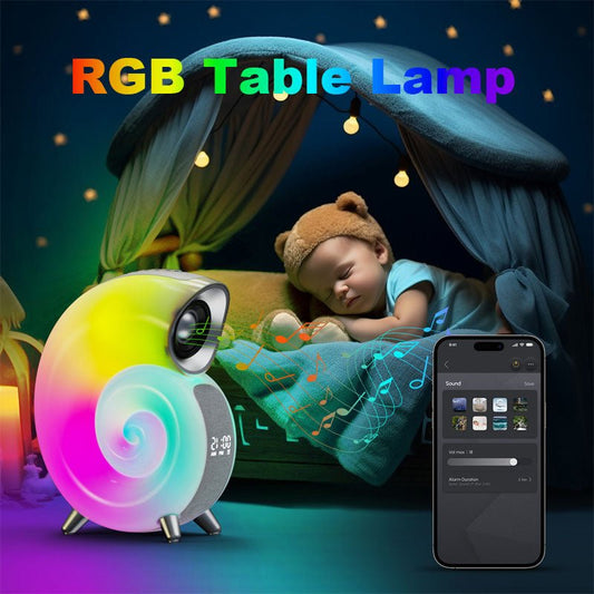 Conch Smart RGB Atmosphere Light Bluetooth Speaker Alarm Clock Wake-up Lamp White Noise Machine For Sleeping Baby APP Control - INICOKHOME