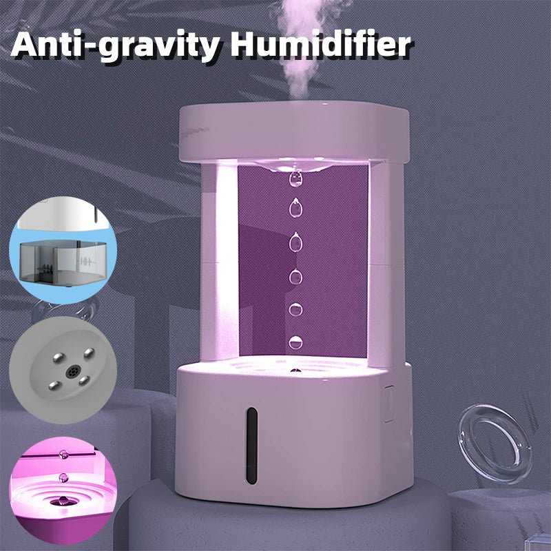 Creative Anti-gravity Water Drop Humidifier Air Conditioning Mist Spray Household Quiet Bedroom Office With 580ML Water Tank - INICOKHOME