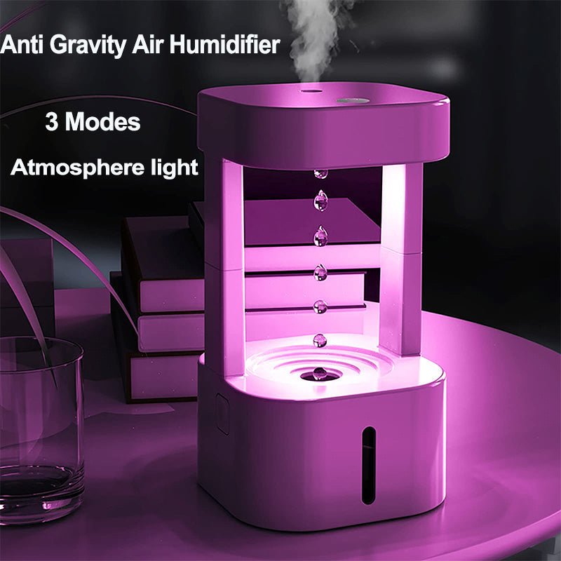 Creative Anti-gravity Water Drop Humidifier Air Conditioning Mist Spray Household Quiet Bedroom Office With 580ML Water Tank - INICOKHOME