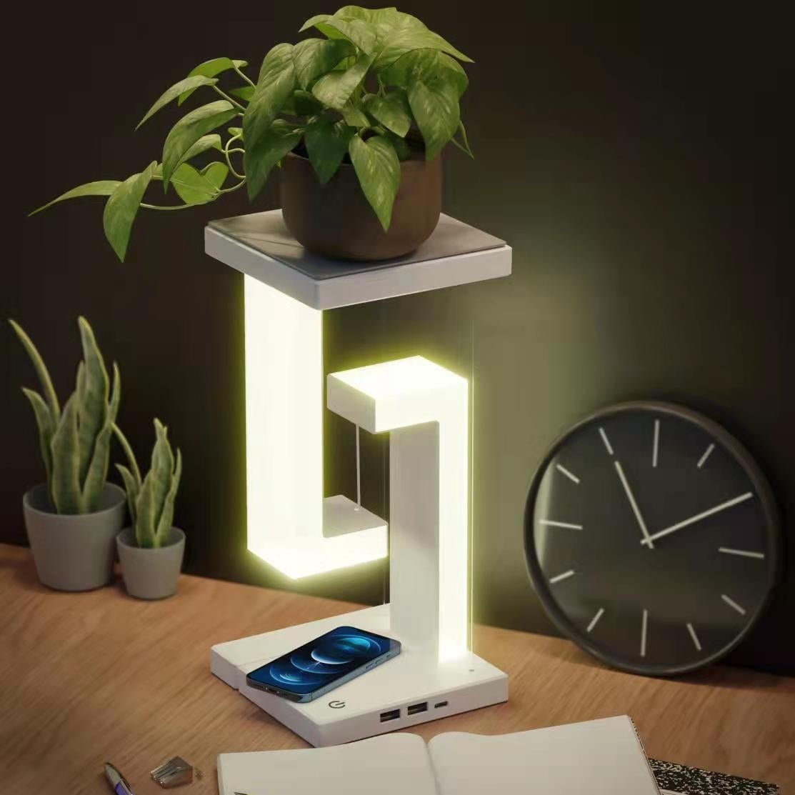 Creative Smartphone Wireless Charging Suspension Table Lamp Balance Lamp Floating For Home Bedroom - INICOKHOME