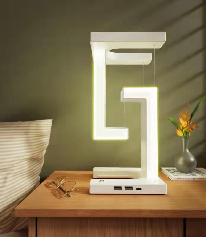 Creative Smartphone Wireless Charging Suspension Table Lamp Balance Lamp Floating For Home Bedroom - INICOKHOME