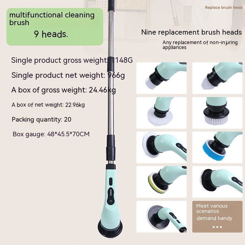 Multifunctional Household Wireless Electric Cleaning Brush Toilet Kitchen Retractable Nine-in-one Portable - INICOKHOME