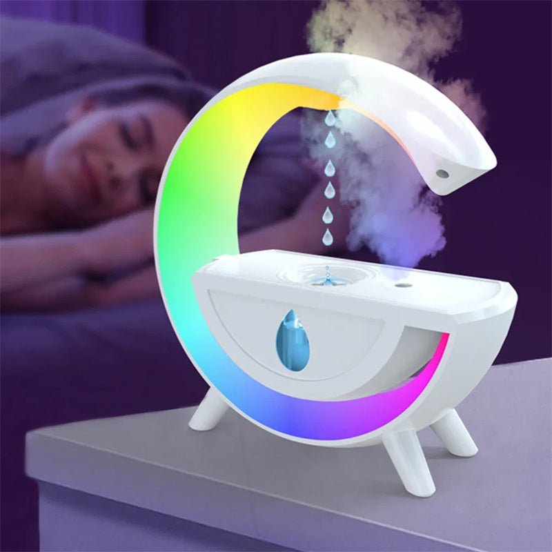 RGB Night Light Water Droplet Sprayer Anti-Gravity Air Humidifier 350ml Creative Home Office Mist Maker Diffuser Christmas Gift - INICOKHOME