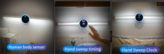 Smart Cabinet Light Clock Timing Sensor Light Removable LED Wardrobe Light Manual Sweep Switch Light - INICOKHOME