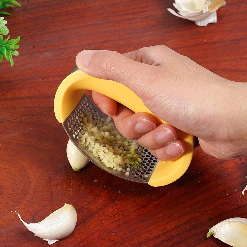 Stainless Steel Garlic Masher Garlic Press Household Manual Curve Fruit Vegetable Tools Kitchen Gadgets - INICOKHOME