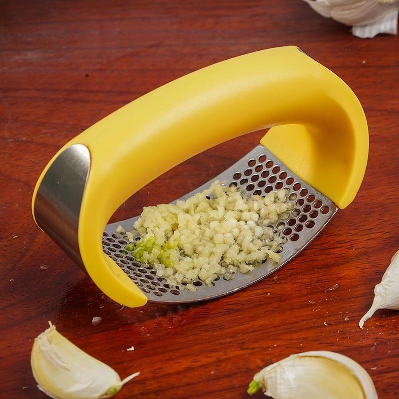 Stainless Steel Garlic Masher Garlic Press Household Manual Curve Fruit Vegetable Tools Kitchen Gadgets - INICOKHOME